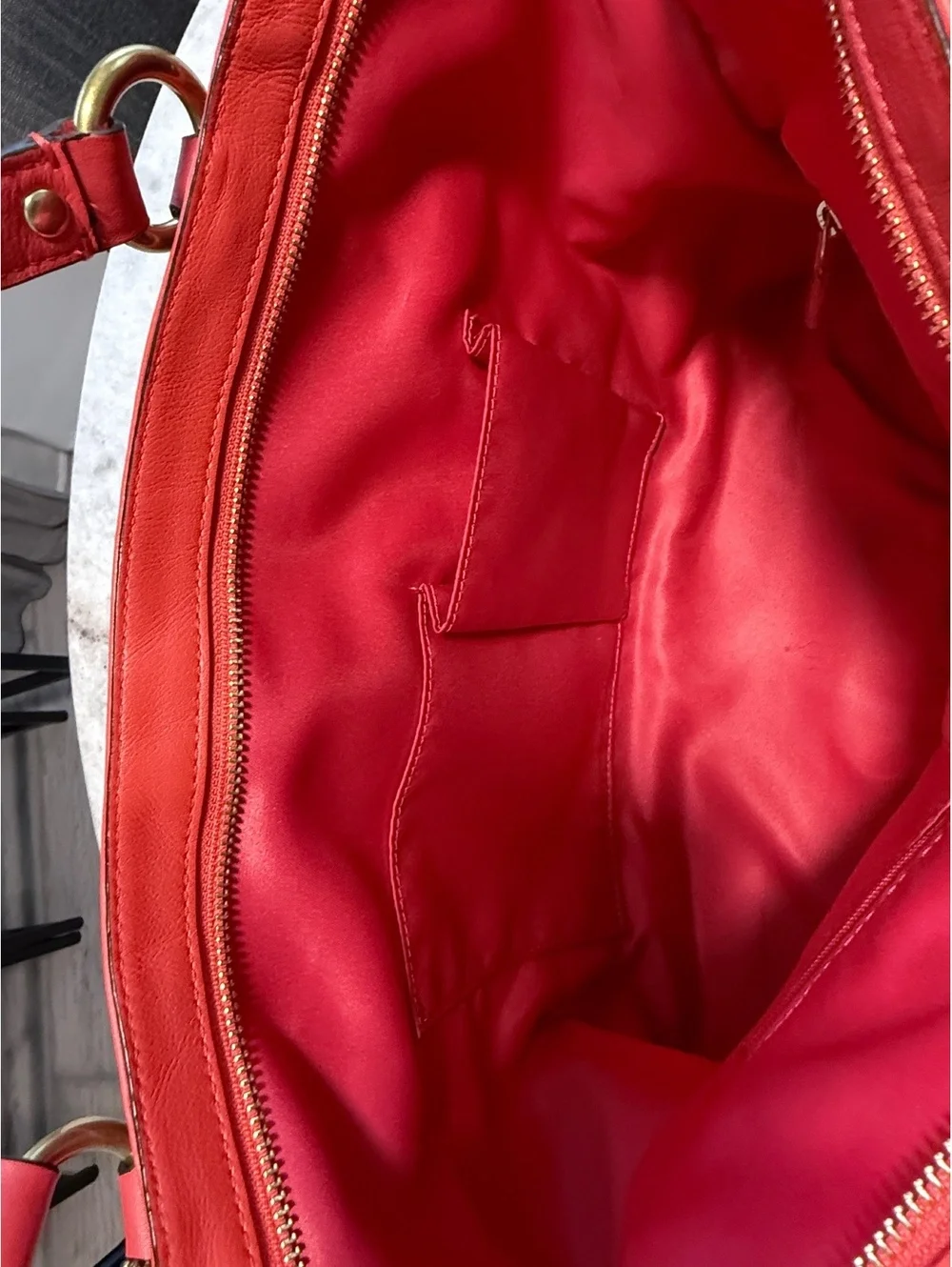 Coach Campbell Belle Carryall Red Leather Bag